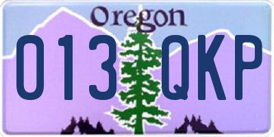 OR license plate 013QKP