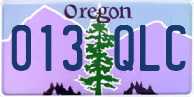 OR license plate 013QLC