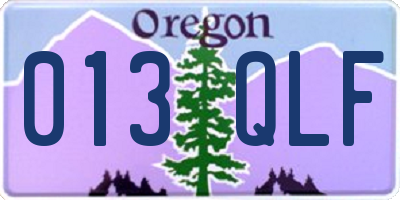 OR license plate 013QLF