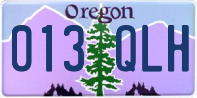 OR license plate 013QLH