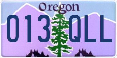 OR license plate 013QLL