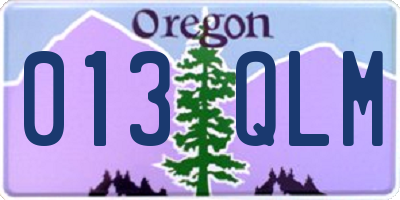 OR license plate 013QLM