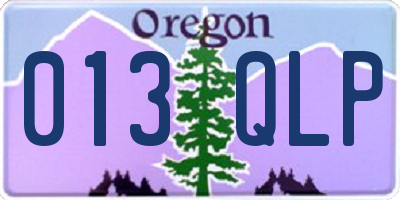 OR license plate 013QLP