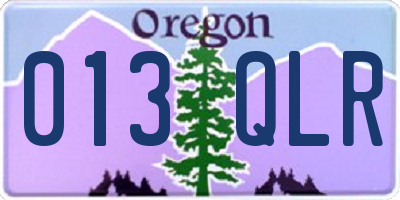 OR license plate 013QLR