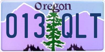 OR license plate 013QLT