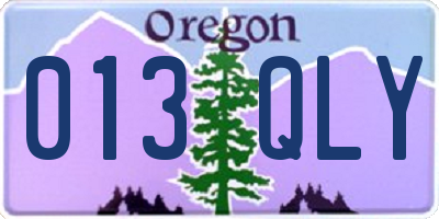 OR license plate 013QLY