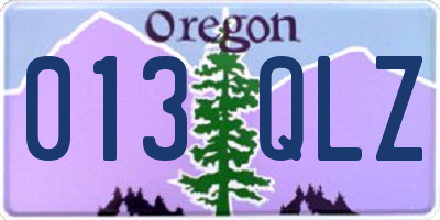 OR license plate 013QLZ