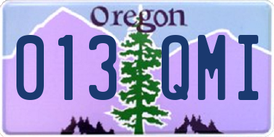 OR license plate 013QMI