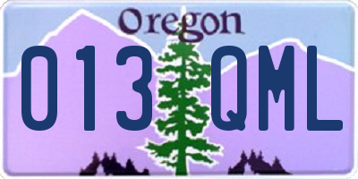 OR license plate 013QML