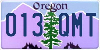 OR license plate 013QMT