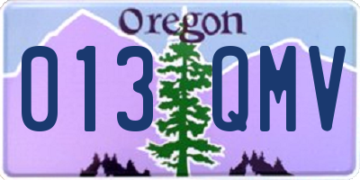 OR license plate 013QMV