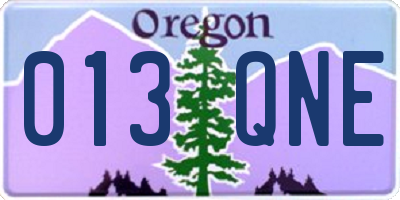 OR license plate 013QNE