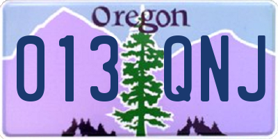 OR license plate 013QNJ