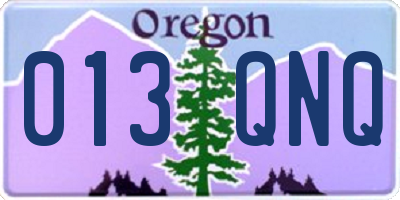 OR license plate 013QNQ