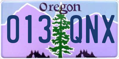 OR license plate 013QNX