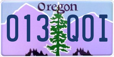 OR license plate 013QOI