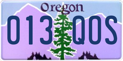 OR license plate 013QOS