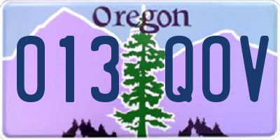 OR license plate 013QOV