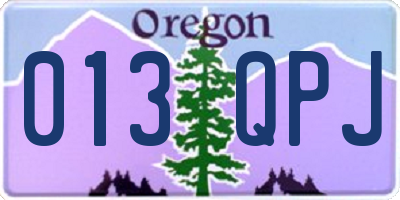 OR license plate 013QPJ