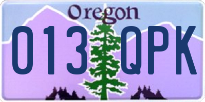OR license plate 013QPK