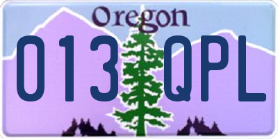 OR license plate 013QPL