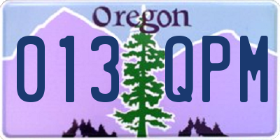OR license plate 013QPM