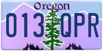 OR license plate 013QPR