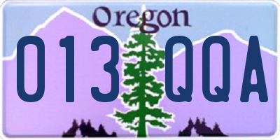 OR license plate 013QQA