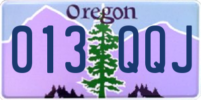 OR license plate 013QQJ