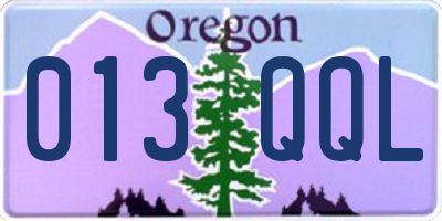 OR license plate 013QQL