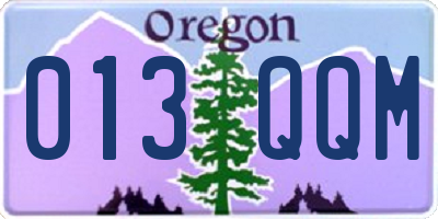 OR license plate 013QQM