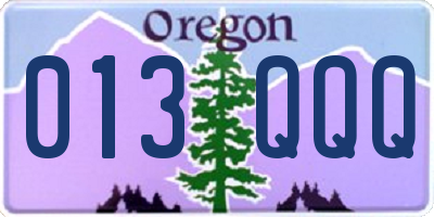 OR license plate 013QQQ