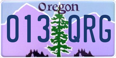 OR license plate 013QRG