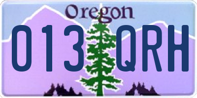 OR license plate 013QRH