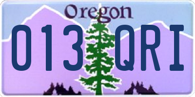 OR license plate 013QRI
