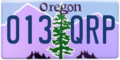 OR license plate 013QRP