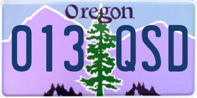 OR license plate 013QSD