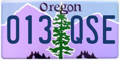 OR license plate 013QSE