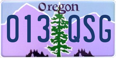 OR license plate 013QSG