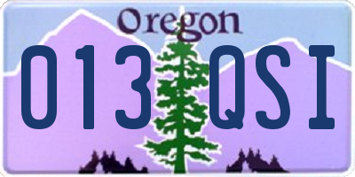 OR license plate 013QSI