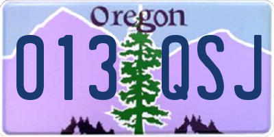 OR license plate 013QSJ