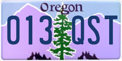 OR license plate 013QST