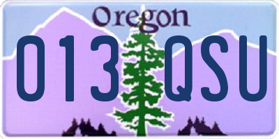 OR license plate 013QSU