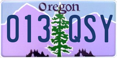 OR license plate 013QSY