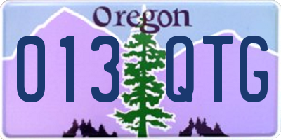 OR license plate 013QTG