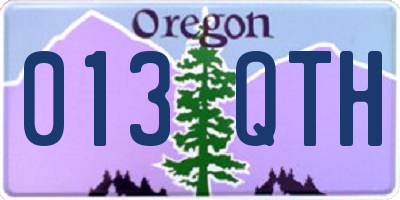 OR license plate 013QTH