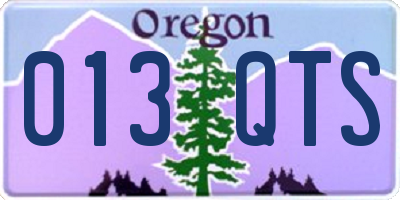 OR license plate 013QTS