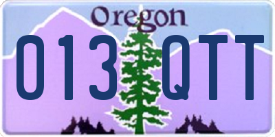 OR license plate 013QTT