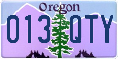 OR license plate 013QTY