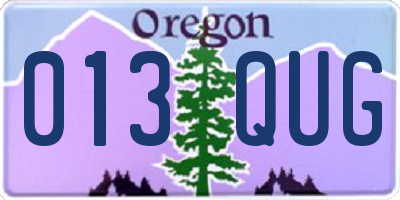 OR license plate 013QUG